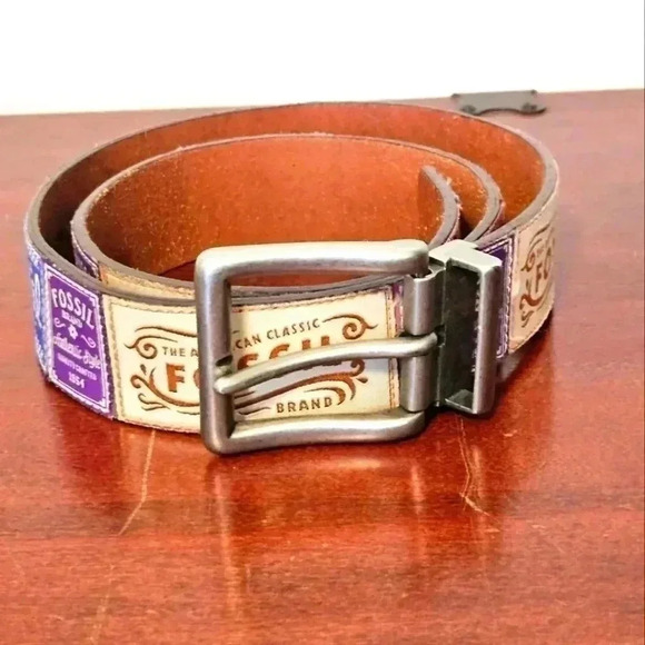 Rare Fossil Belt Unisex Stitch Patchwork - Picture 1 of 8